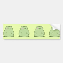 Puffiga Matcha Gröna Katt