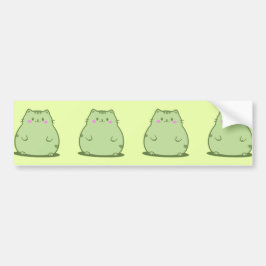 Puffiga Matcha Gröna Katt Bildekal