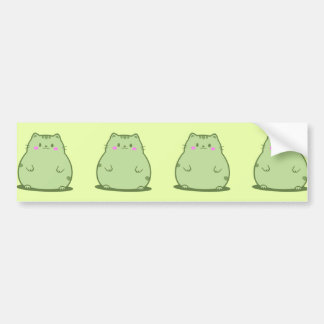 Puffiga Matcha Gröna Katt Bildekal