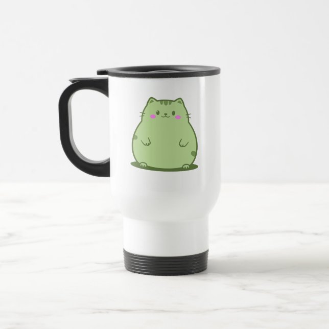 Puffiga Matcha Gröna Katt Resemugg (Vänster)