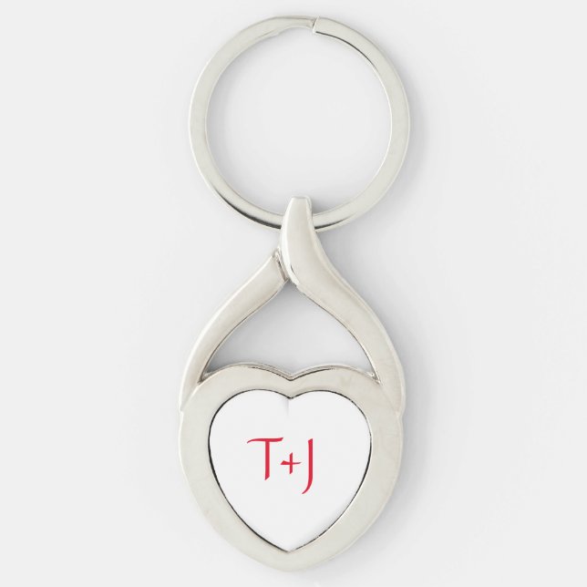Puffigt hjärta twisted heart silverfärgad nyckelring (Framsidan)