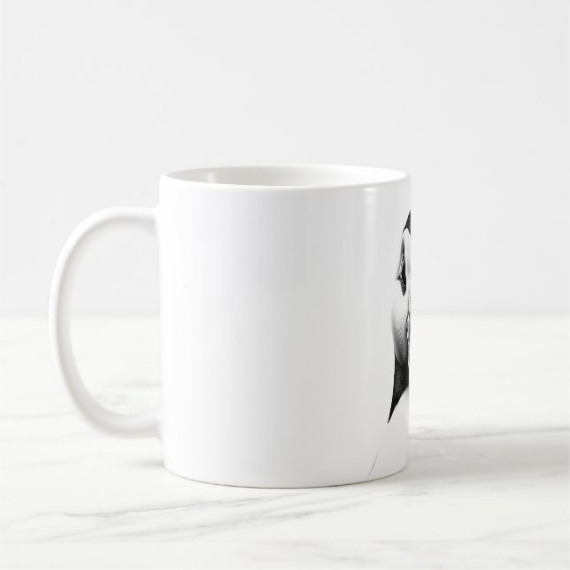 Puffin Älskare Gift - Realistic Black & White Puff Kaffemugg (Vänster)
