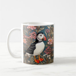 Puffin and Sea Thrift Flowers William Morris Kaffemugg