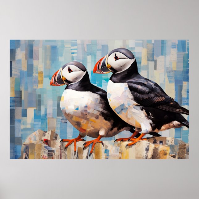 Puffin Animal Bird Art Decor Paint Poster (Framsidan)
