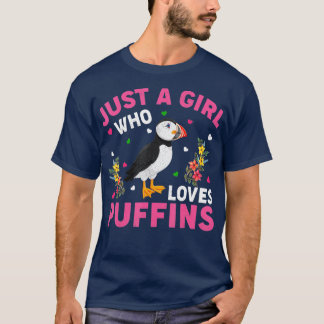 Puffin Bird Älskare Bara en flicka som Kärlek Puff T Shirt
