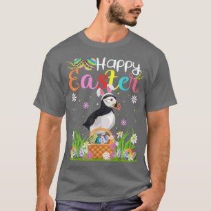 Puffin Bird Bunny Egg Hunting Funny Puffin Lycklig T Shirt