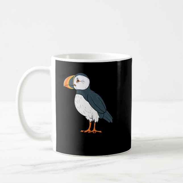 Puffin Bird Funny Island SeaBird Älskare Gift Mana Kaffemugg (Vänster)