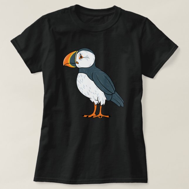 Puffin Bird Funny Island SeaBird Älskare Gift Mana T Shirt (Design framsida)