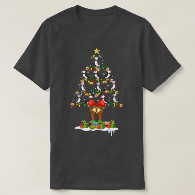 Puffin Bird Julafton Träd Funny Julafton Ornament  T Shirt (Design framsida)