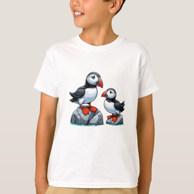 Puffin bird Kids Basic T-Shirt (Framsida)