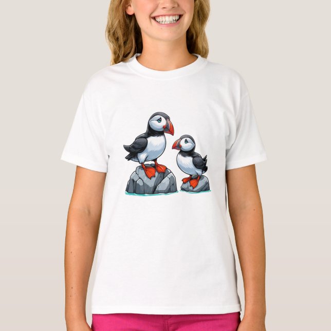 Puffin bird Kids Basic T-Shirt (Framsida)