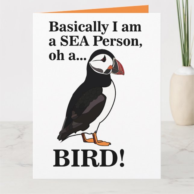 Puffin Bird Seabird Funny Birthday Kort (Framsida)