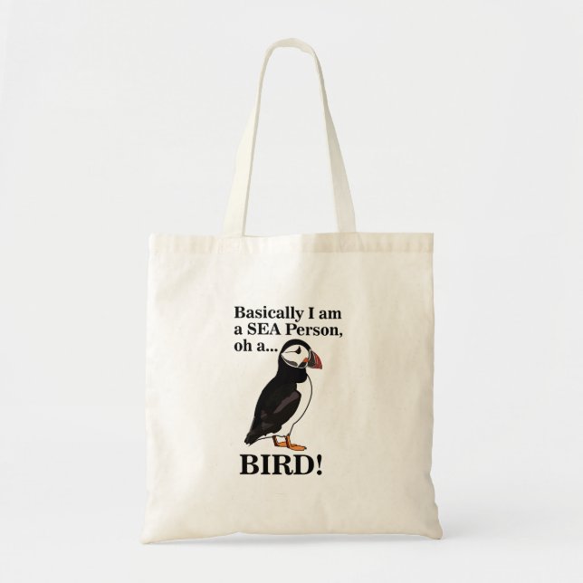 Puffin Bird Seabird Funny Tygkasse (Framsidan)