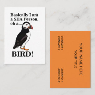 Puffin Bird Seabird Wildlife Funny Visitkort