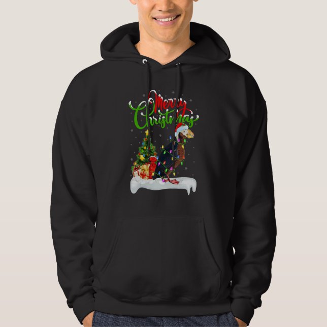 Puffin Bird   Xmas Decorations Santa Puffin Christ Hoodie (Framsida)