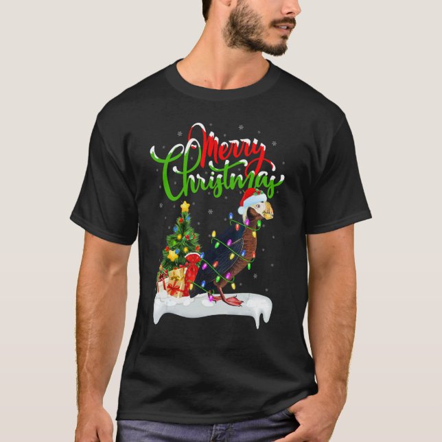 Puffin Bird   Xmas Decorations Santa Puffin Christ T Shirt (Framsida)