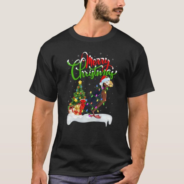 Puffin Bird  Xmas Decorations Santa Puffin Christm T Shirt (Framsida)