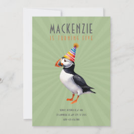 Puffin Birthday Invitation Inbjudningar