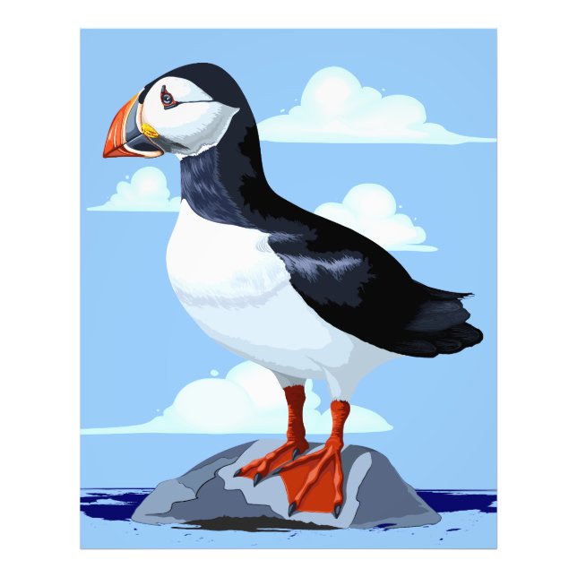 Puffin Cute Atlantic Seabird Fototryck (Framsidan)