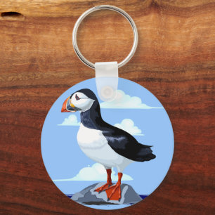 Puffin Cute Atlantic Seabird Nyckelring