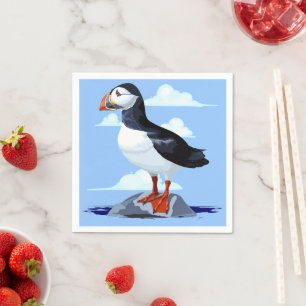 Puffin Cute Atlantic Seabird Pappersservett