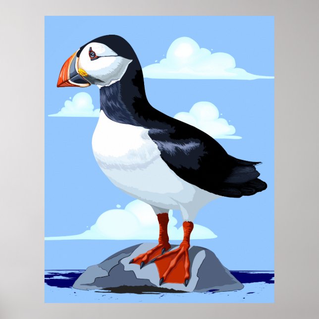 Puffin Cute Atlantic Seabird Poster (Framsidan)