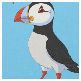 Puffin Design Fabric Tyg