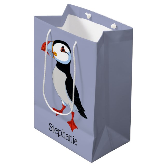 Puffin Design Gift-flagga (Framsidan Vinklad)