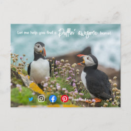Puffin fantastisk fastighetsmäklare marknadsföring vykort