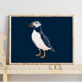Puffin | för barn för Puffin Winter Wall-utskrift Poster