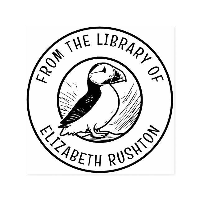 Puffin från Bibliotek i bokplattan Självfärgande Stämpel (Design)