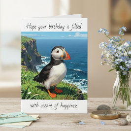Puffin Happy Birthday Wishes Kort
