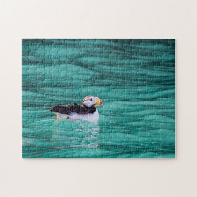 Puffin in Resurrection Bay, Alaska Pussel (Horisontell)