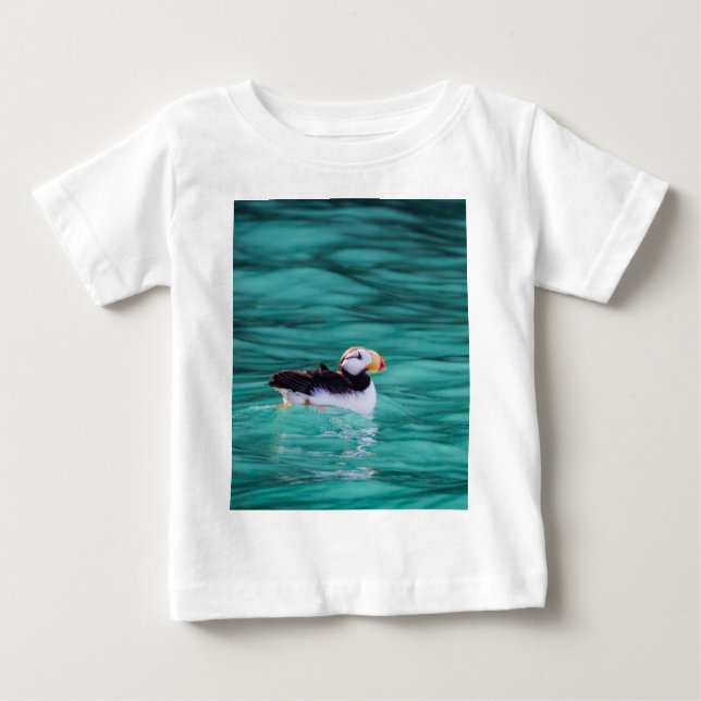 Puffin in Resurrection Bay, Alaska T Shirt (Framsida)