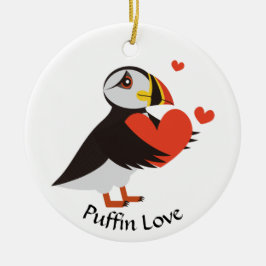 Puffin Kärlek Red Hearts Ornament