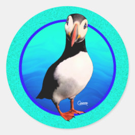 Puffin - kuvertstickers runt klistermärke