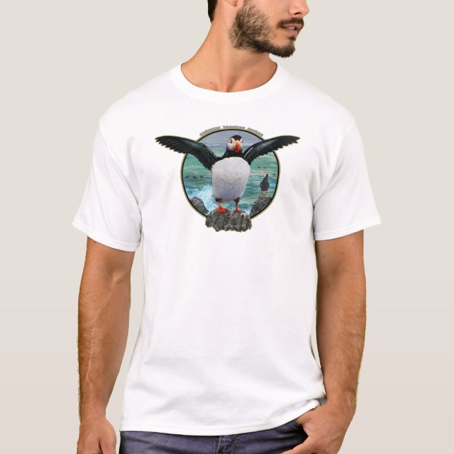 puffin på sten tee shirt (Framsida)
