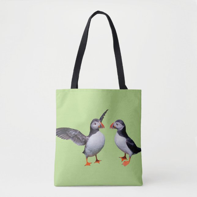 Puffin Pals All-Over-Print Väska (Grön) (Framsida)