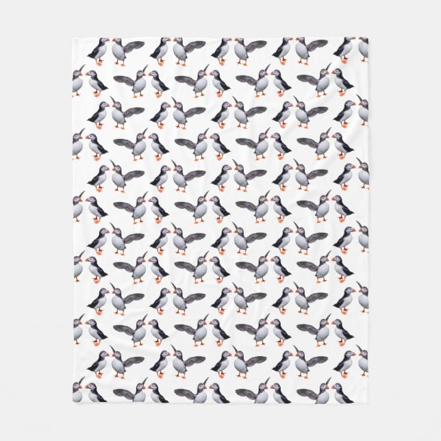 Puffin Pals Flanellfilt Fleecefilt (Framsidan)
