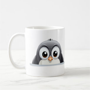 Puffin Peeking Cute Adsible Funny Animal Tecknad Kaffemugg