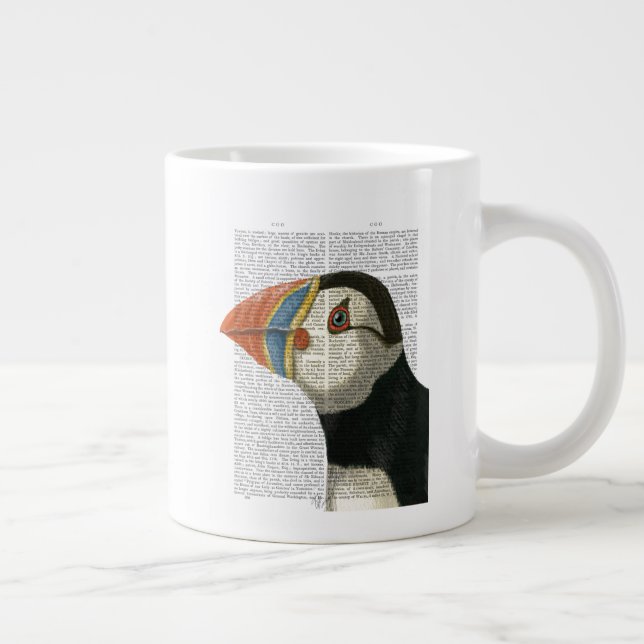 Puffin Porträtt Jumbo Mugg (Höger)