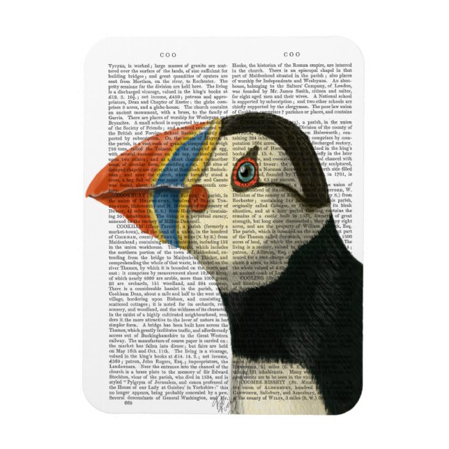Puffin Porträtt Magnet (Vertikal)