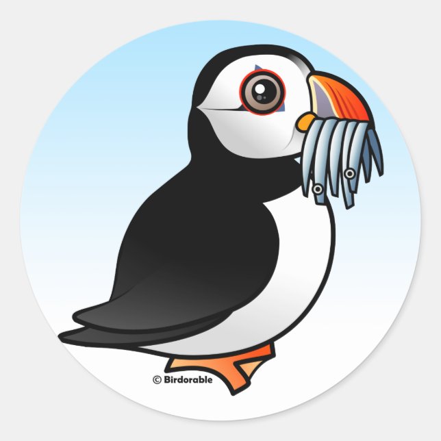 Puffin Prowess Runt Klistermärke (Framsida)