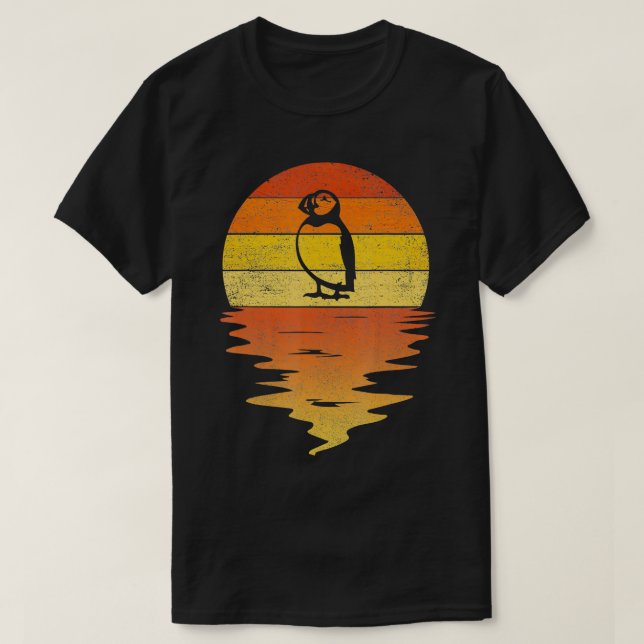 Puffin retro sunset 70s kräkning Puffin T Shirt (Design framsida)