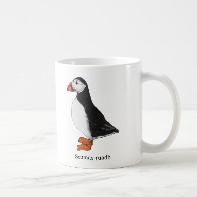 puffin/Seumas-ruadh Scottish Gaelic-översättning Kaffemugg (Höger)