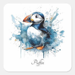 Puffin Splash, anpassad Fyrkantigt Klistermärke