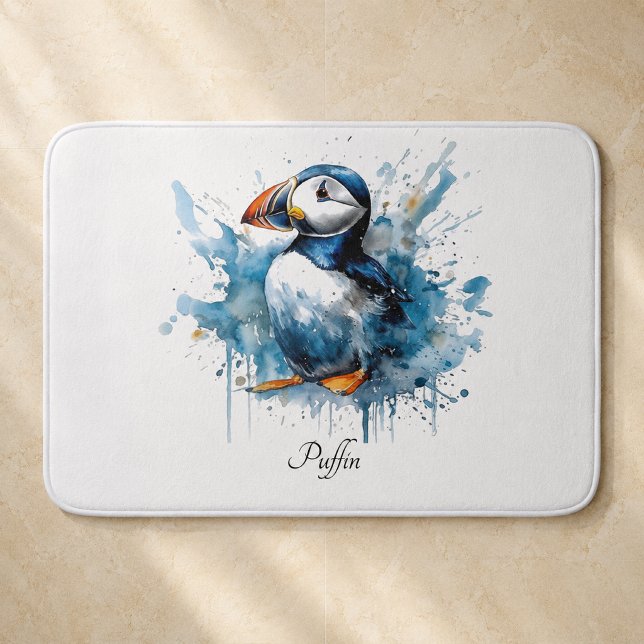 Puffin Stänk, anpassningsbar Badrumsmatta (Skapare uppladdad)