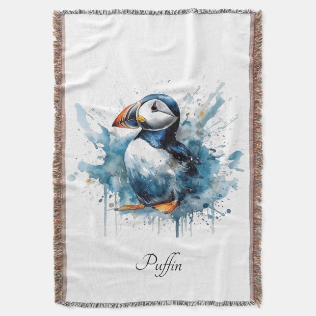 Puffin Stänk, anpassningsbar Filt (Framsidan Vertikal)