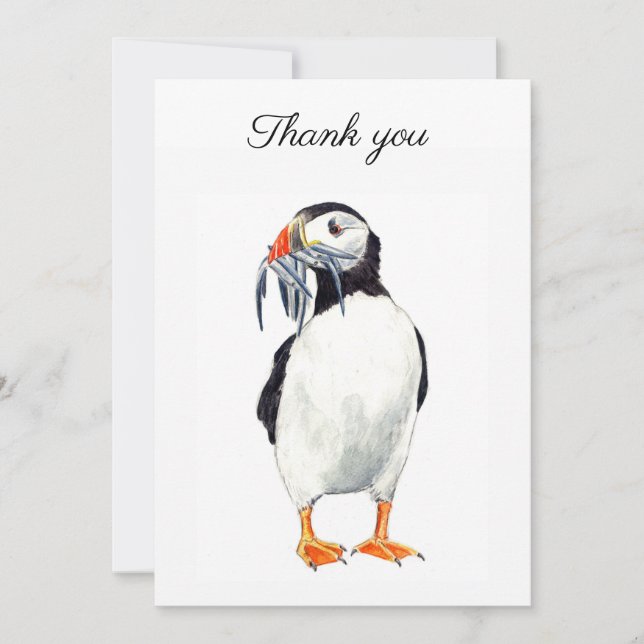 Puffin Thank you card Tack Kort (Framsida)