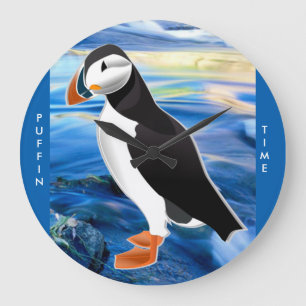 PUFFIN TIME WALL CLOCK STOR KLOCKA